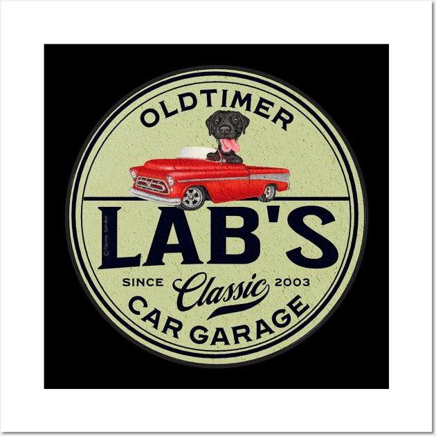 Labrador Old Timers Classic Garage Wall Art by Danny Gordon Art